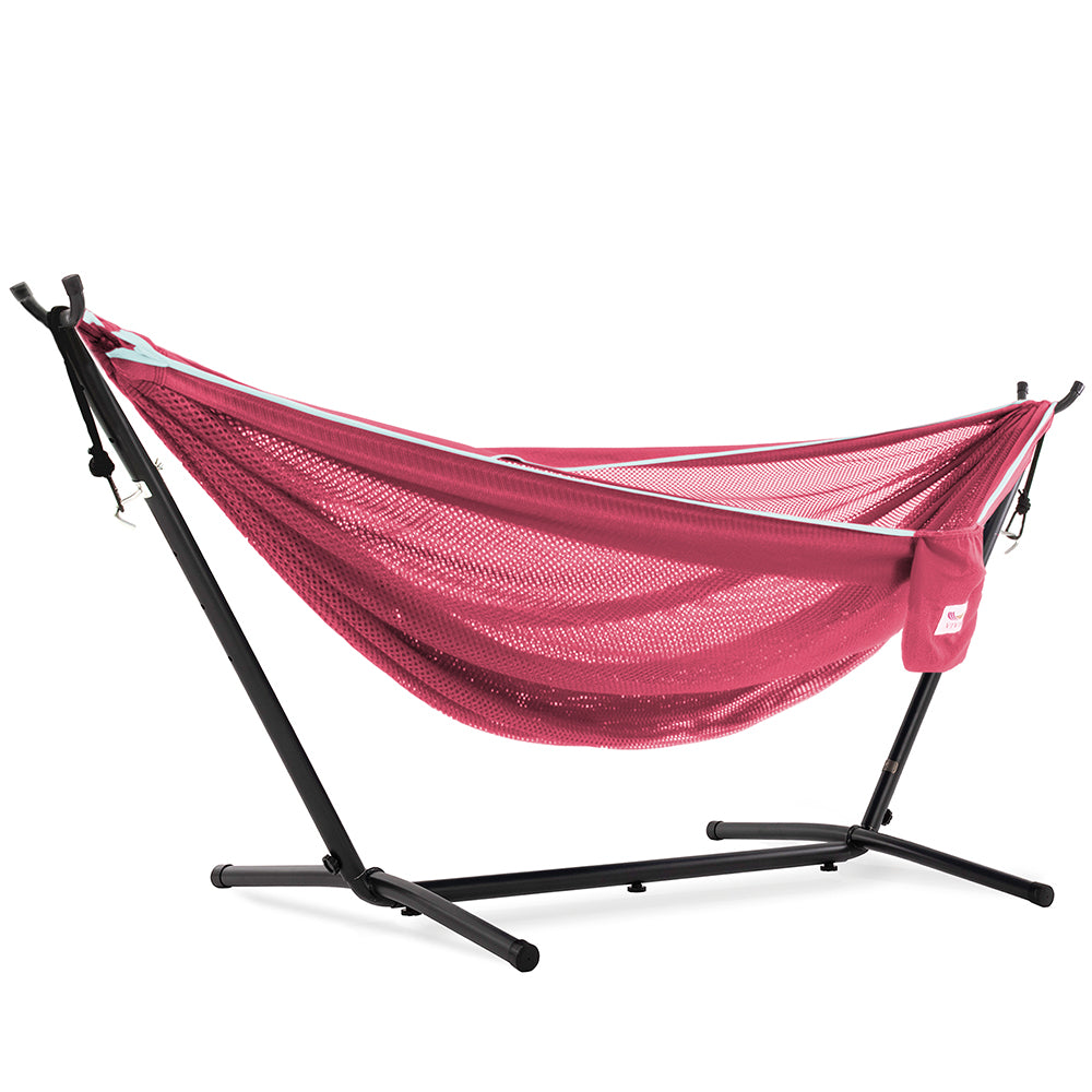 hängematte rosa Doppelbaumwollhängematte mit Ständer (250 cm)