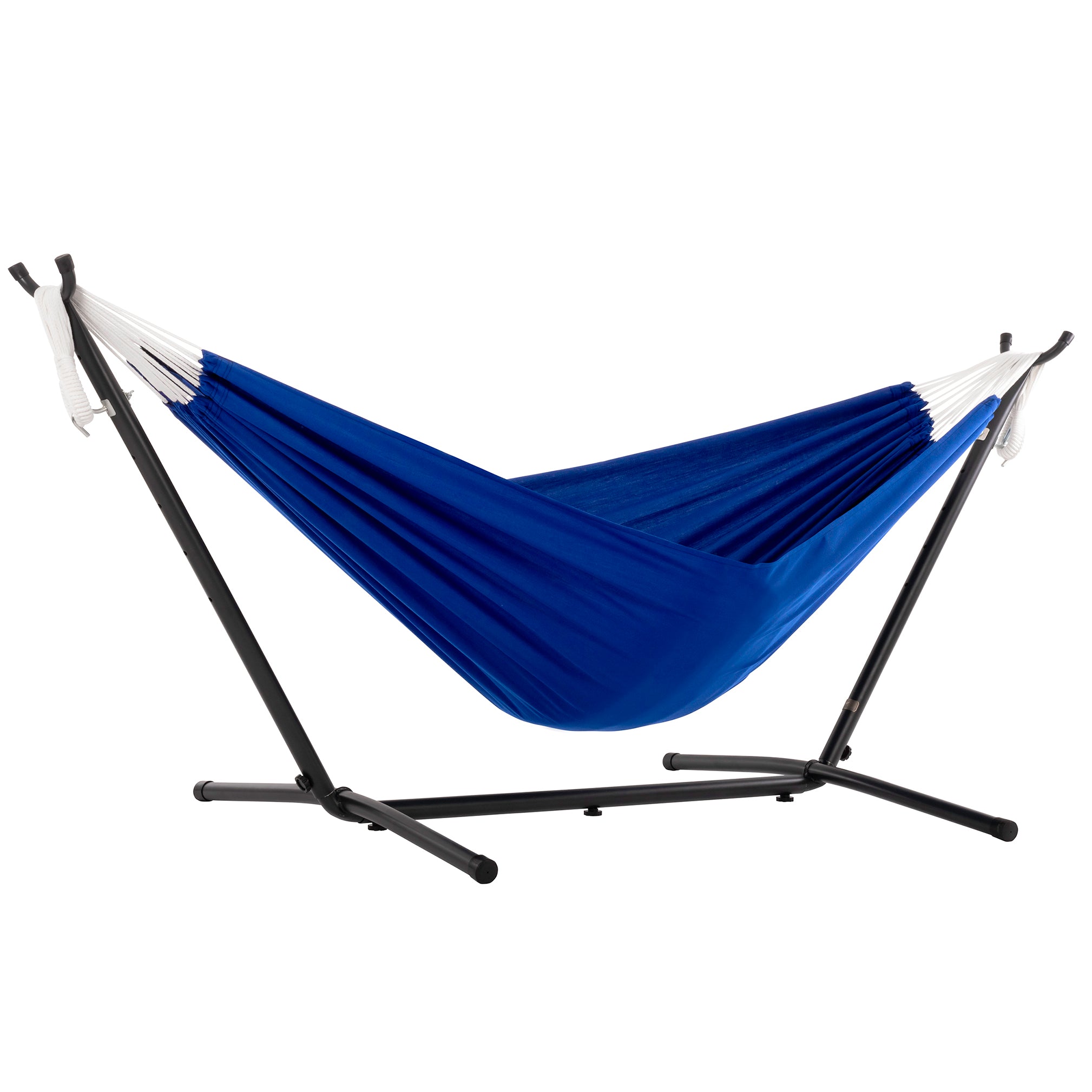 vivere doppel baumwolle hängematte mit hängemattengestell 250 cm blue lagoon Doppelbaumwollhängematte mit Ständer (250 cm)