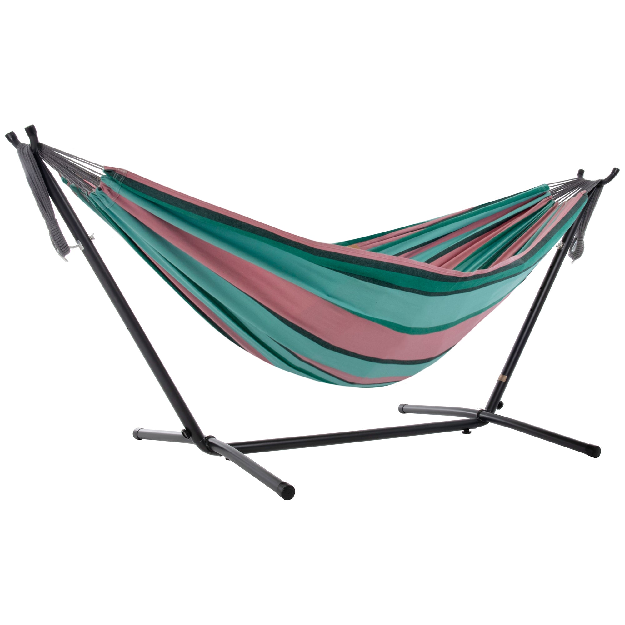 vivere doppel hängematte mit gestell Doppelbaumwollhängematte Ständer (250 cm) ELEMENT WOMEN Size:8” 2 1/3 oz Geführter Alpencross und Bergtouren
