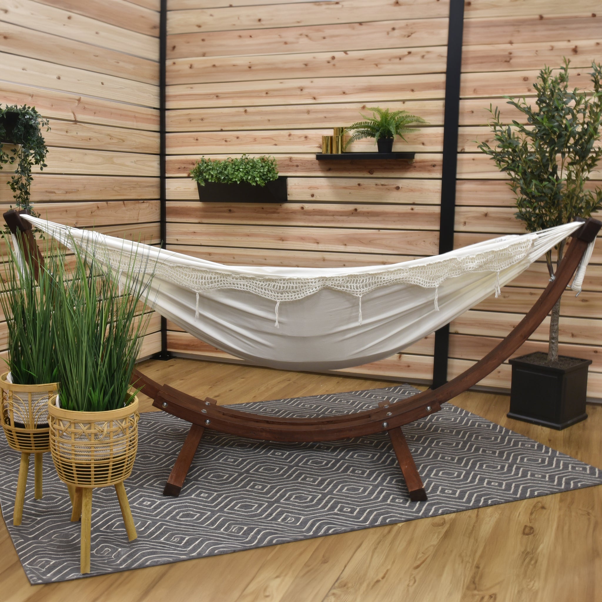 hängematte baumwolle 2 personen Doppelte Baumwollhängematte mit Ständer (250 cm)