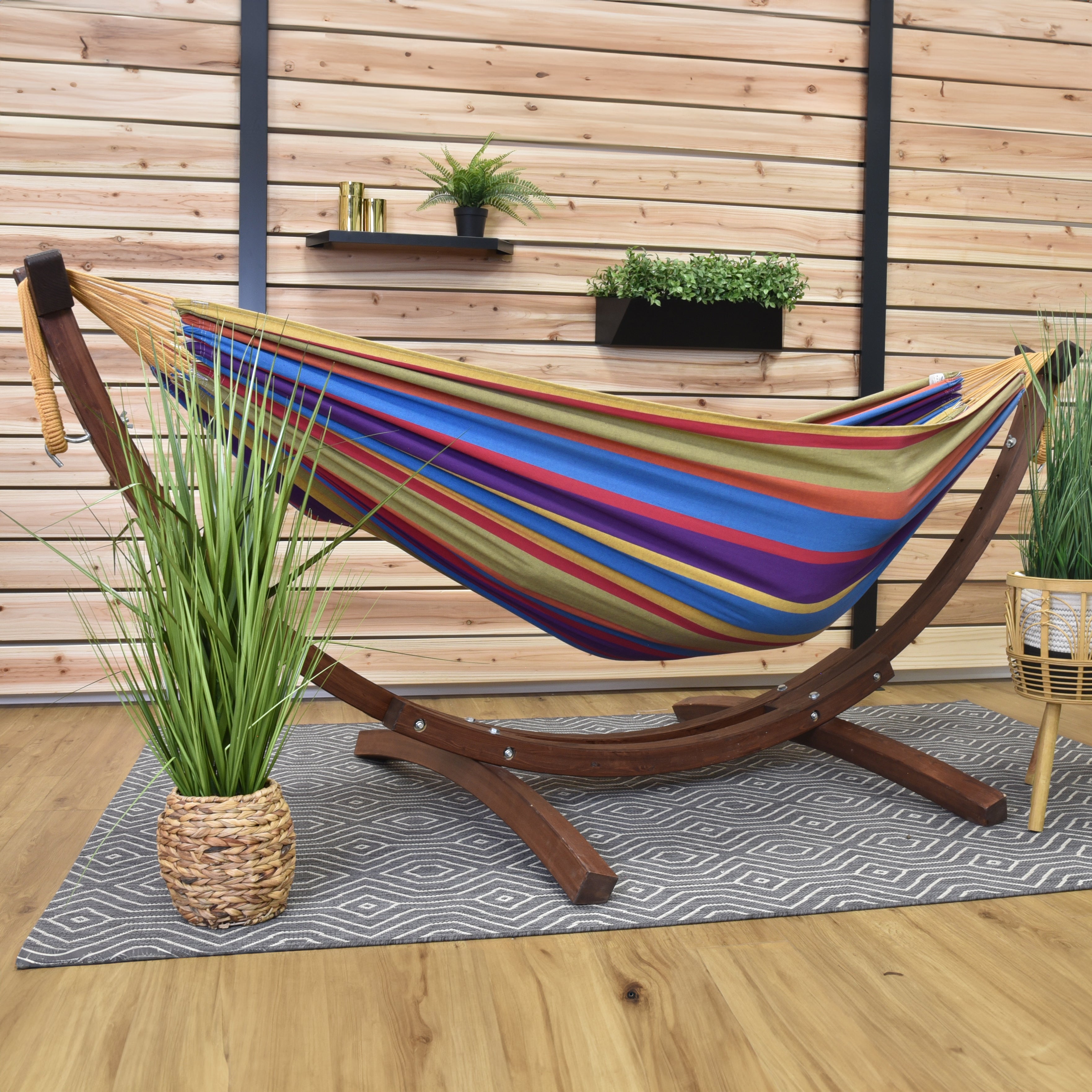 vivere doppel hängematte Doppelte Baumwollhängematte mit Ständer (250 cm)