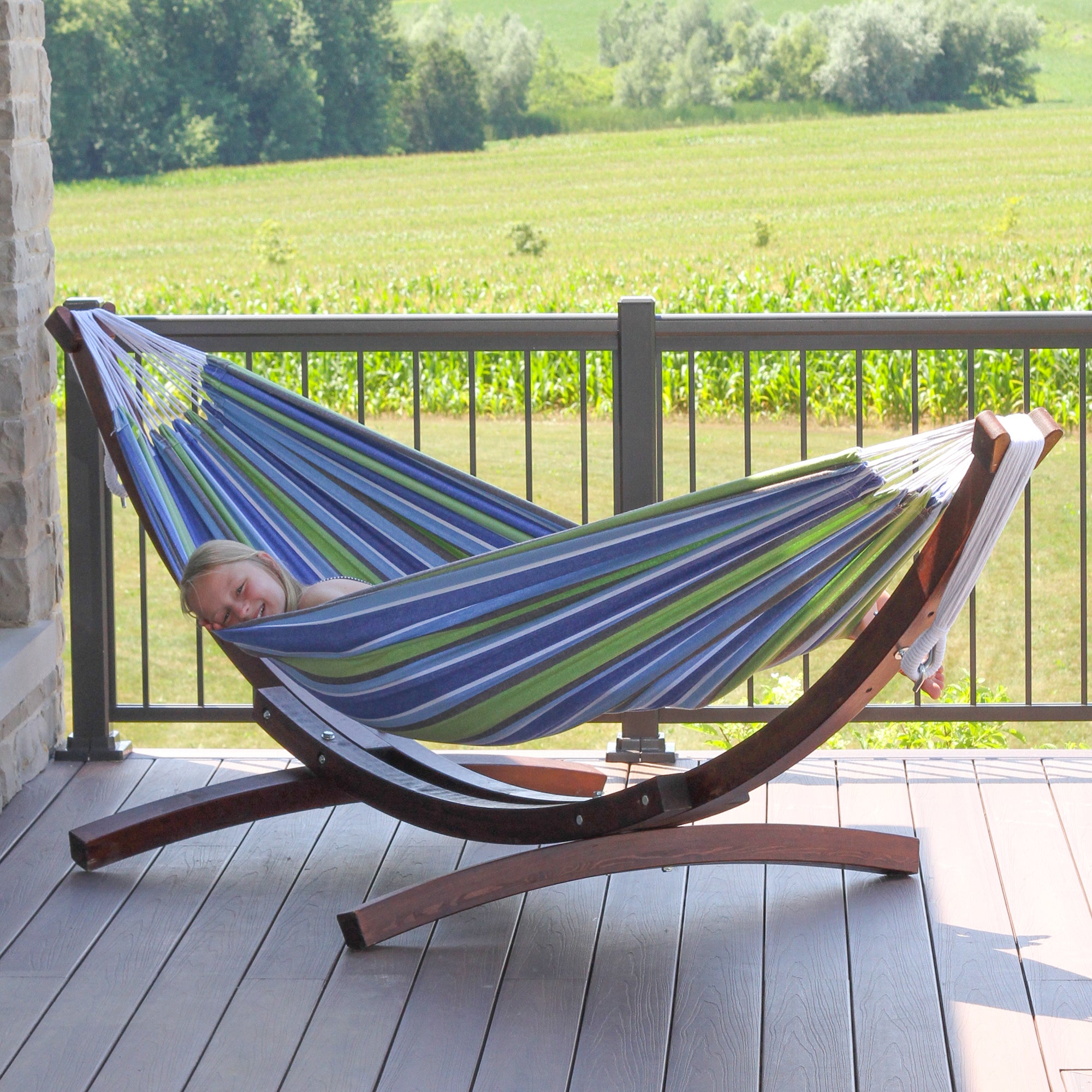 amaca hängematten Doppelte Baumwollhängematte mit Ständer (250 cm)