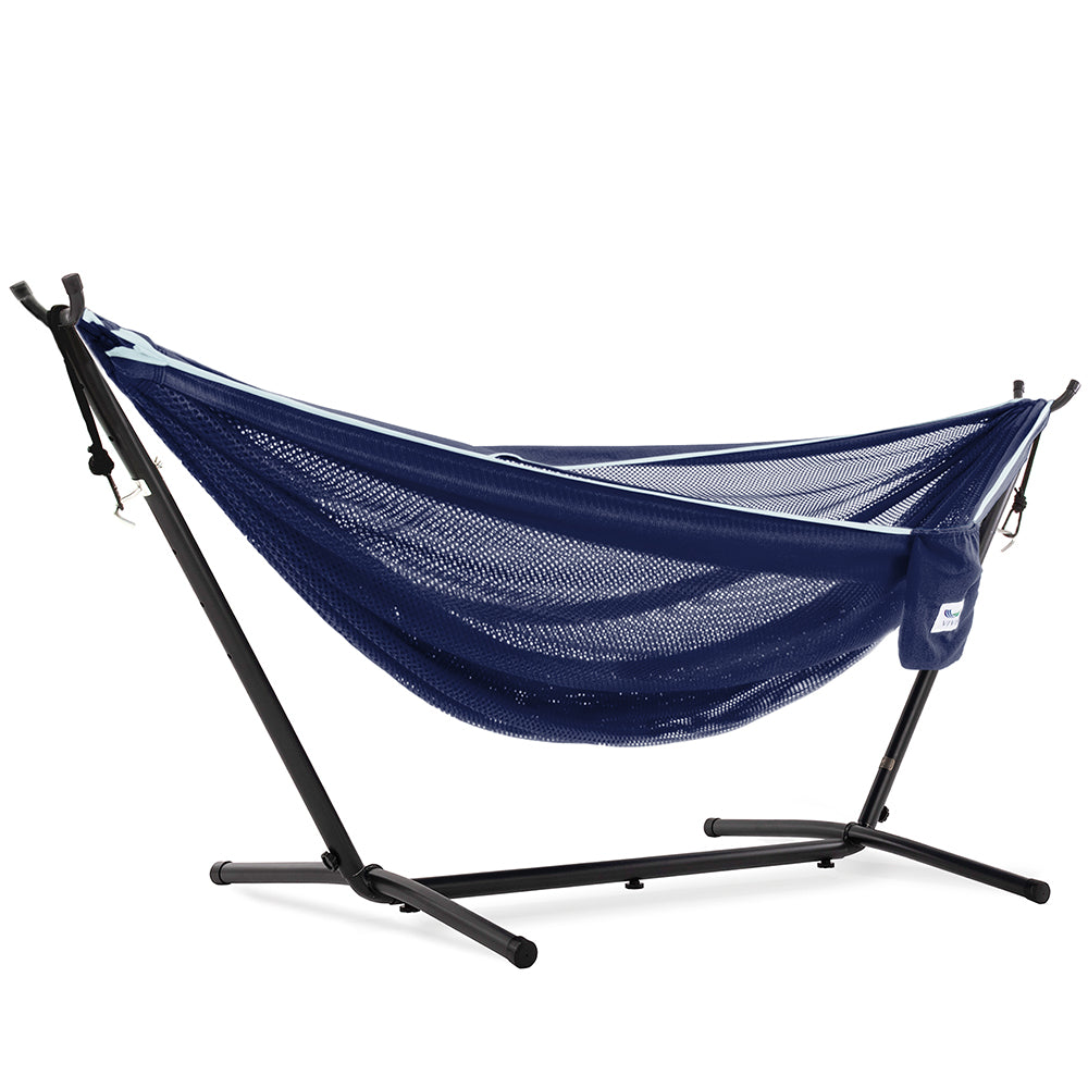 Double Mesh Hammock with Stand (280cm) - Turquoise & Orange