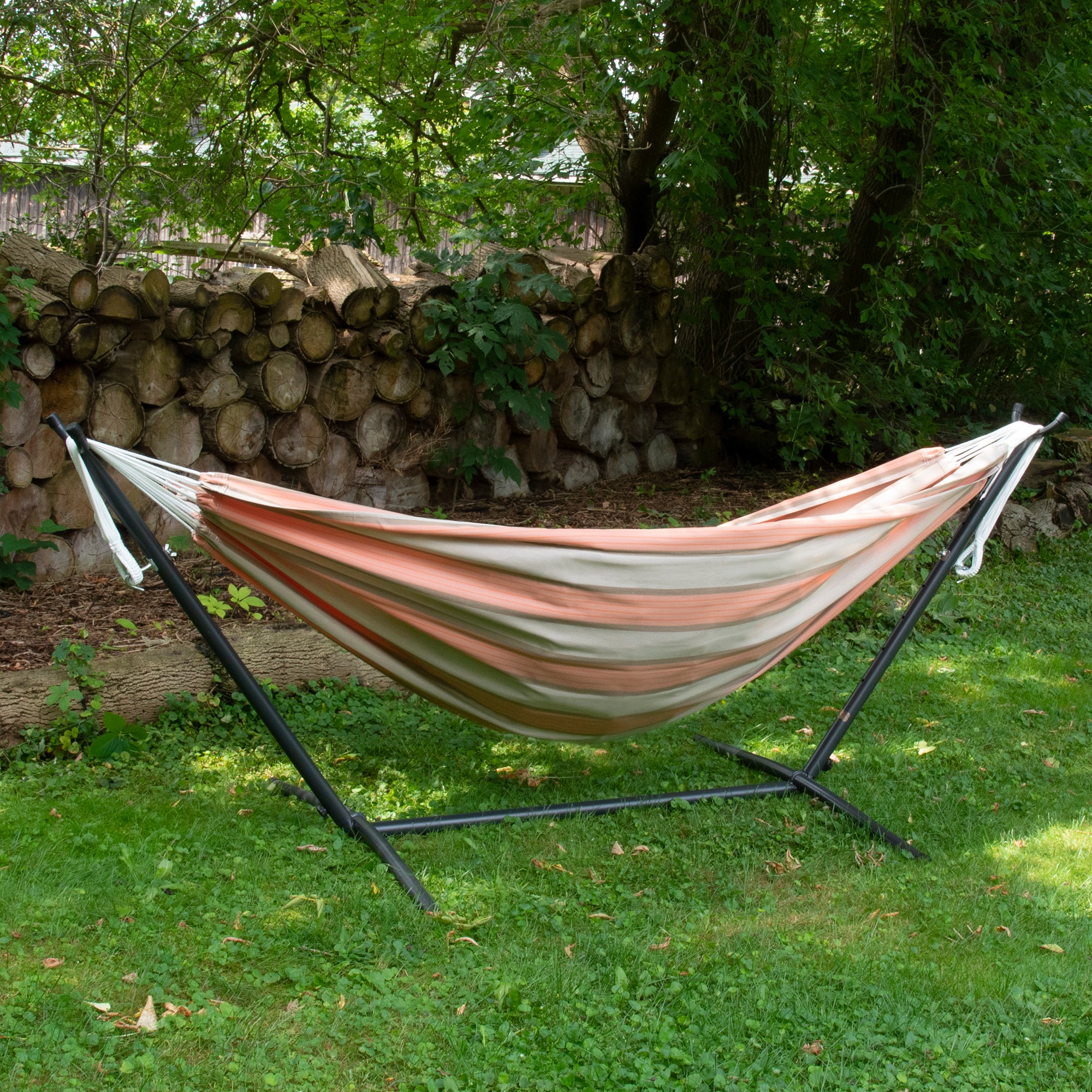 Doppelbaumwollhängematte mit Ständer (250 cm)