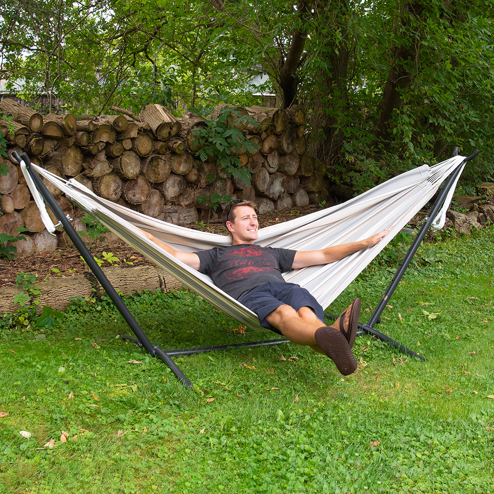 hängematte 250 cm Doppelbaumwollhängematte mit Ständer (250 cm)