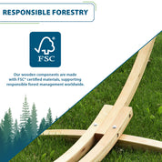 Hamac à double coton avec support (250 cm) - naturel avec frange