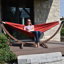 Load image into Gallery viewer, Double Sunbrella®  Hammock with Solid Pine Stand