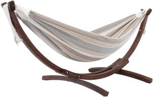 Double Sunbrella®  Hammock with Solid Pine Stand