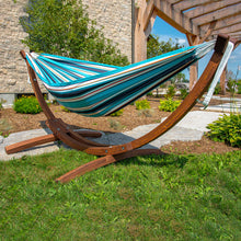 Laden Sie das Bild in den Galerie-Viewer, Double Sunbrella®  Hammock with Solid Pine Stand
