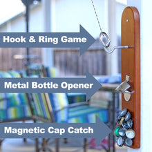 Lataa kuva Galleria-katseluun, Hook and Ring Game with Bottle Opener &amp; Magnetic Bottle Cap Catch